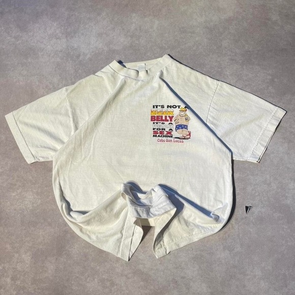 The Unbranded Brand Other - Vintage 90s Beer Belly Humour Vacation Tropical Graphic Tee Shirt